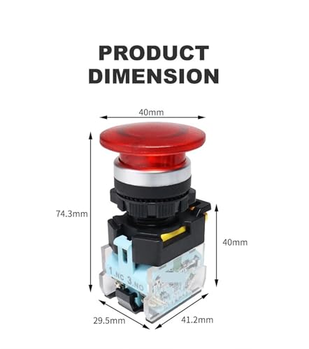 Bouton-poussoir champignon FXB38 interrupteur commande arret demarreur 22mm
