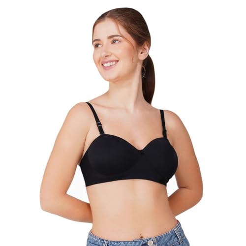 Image of BEWILD Women Balconette Bra | Lightly Padded Comfort | Soft Breathable Cotton Fabric | Seamless Design | Wirefree Comfort | Supportive Fit | Stylish Underwear