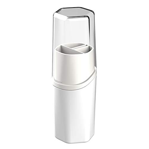 Travel Toothbrush Case and Carrier, OSGP Portable Business Trips Wash Cup Holder Organizer for Trips and Daily Use(White)