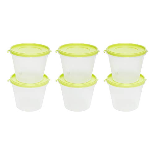 Image of Cutting EDGE Nesterware 1000ml Stackable Food Container (Set of 6, Green) | BPA-free plastic, stackable design, leak-proof, kitchen storage, pantry, fridge, meal prep, reusable, travel use