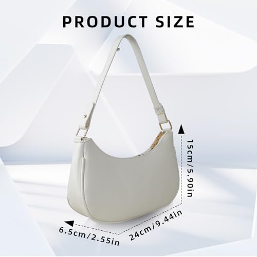 Shoulder Bag, PU Leather Shoulder Purse Shoulder Bag for Women, Women Handbag Crescent Shoulder Bag with Zipper2