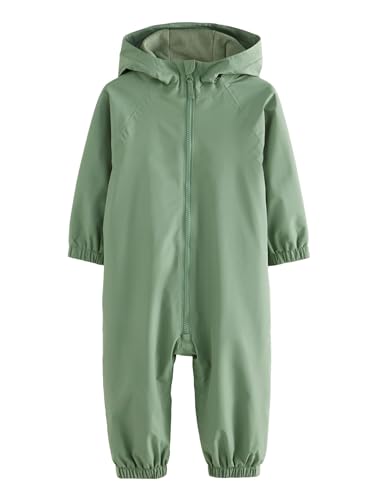 NEXT Jungen Wasserdichter Matschanzug mit Fleecefutter Khaki Grün 18 Monate