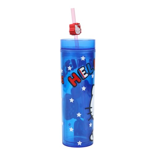 Gobelet Hello Kitty en plastique bleu avec paille le cadeau idéal - 6