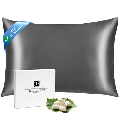 SeidenKissenbezug 40x80, Ravmix Kissenbezüge aus Seide, für Haar und Haut, mit verstecktem Reißverschluss, beide Seiten Seide, Maulbeerseide...