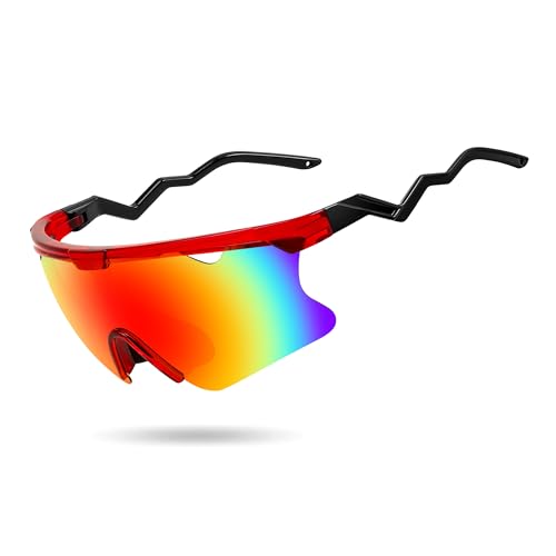 Image of FEISEDY Sunglasses for Men and Women, Polarized Large Retro Rimless Glasses TR90 Frame for Baseball, Cycling, Sports B4073
