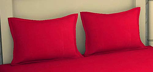 Image of BEVI - Home Premium Solid Plain Single Bedsheet with 1 Pillow Cover 300 TC Microfiber for Single Bed | Size (60 inch x 90 inch) Maroon
