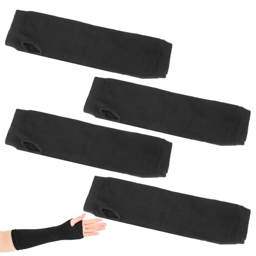 4 Pieces Arm Cast Cover, Elastic Fingerless Arm Cast Covers Removable Cast Shower Cover Arm Black Arm Sling Covers Washable Arm Wrist Elbow Cast Wound Scratcher Protector Sleeves for Arm Bath Shower