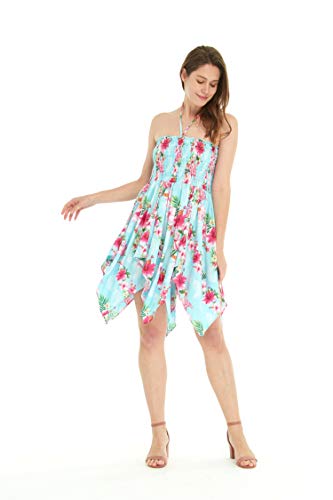 Image of Hawaii Hangover Family Matching Clothes, Pink Hibiscus Vine Turquoise | Family matching Hawaiian outfits, Pink Hibiscus Vine Turquoise, lightweight rayon, machine washable, tropical floral print