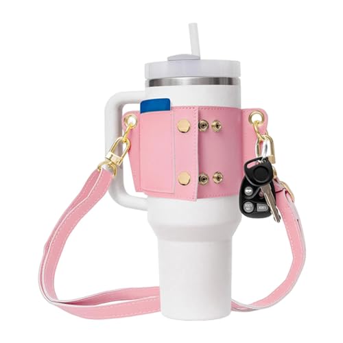Portabotellas de agua portátil | Soporte para vaso | Soporte de correa ajustable para el hombro | Bolsas reutilizables para bebidas, portabotellas con correa para el hombro, soporte para botella de