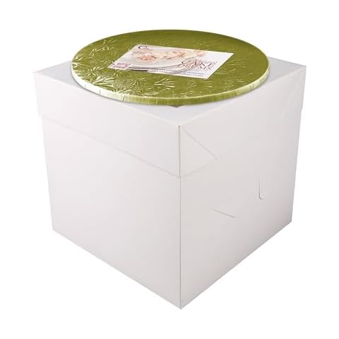 Cakebon Cake Boxes with Cake Drums (Gold, 12 inch) 1/2" Thick (1-pack) - Cake Boxes 12 Inch for Birthdays, Weddings and Christmas Parties - Cake Boxes with Window Cover