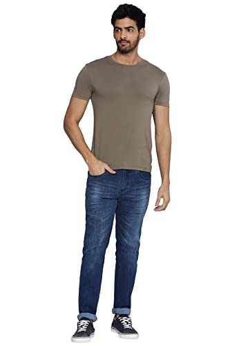 Image of Allen Cooper Slim Mid Rise Stretchable Denim Jeans for Men
