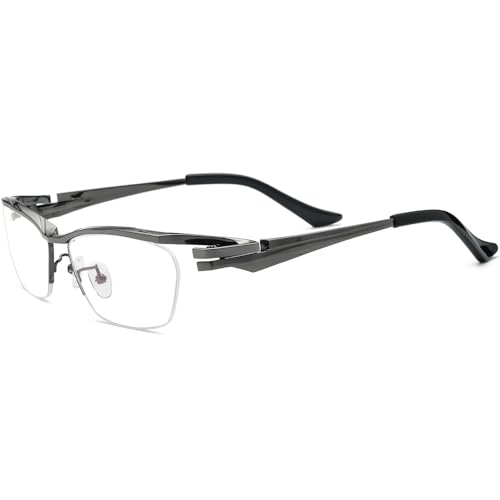 Image of FONEX Pure Titanium Glasses Frame Men Semi Rimless Square Eyeglasses Eyewear DTX416