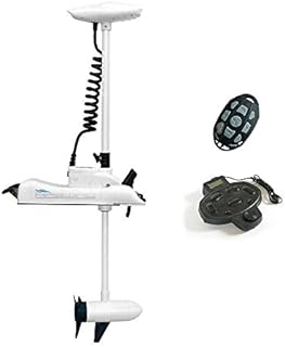 PARKHO HASWING Electric Trolling Motor – 12V 55LB 48 Inch Shaft Cayman B Bow Mount Boat Fishing Saltwater Freshwater with Remote Control and Wired Foot Controller 50700-120W_R+F