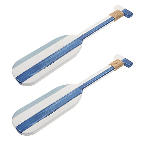 Homoyoyo Lot de 2 rames en bois à suspendre - Décoration murale - Bleu et blanc