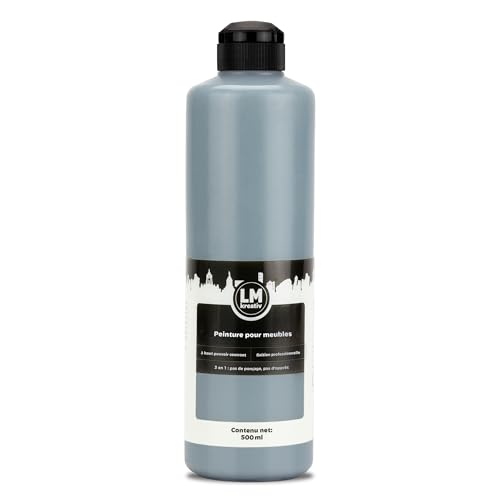 LM Peinture Meuble 500 ml - Anthracite - | Peinture Meuble Cuisine Sans Ponçage | Haute Couvrance pour Intérieur et Extérieur | Faible Odeur et Écologique