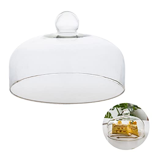 DVTFRUI Tapa Hermética para Tartas Tapa De Cristal para Tartas Tapa para Quesos Tapa Transparente para Platos Tapa para Comida Tapa para Moscas,13cm