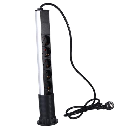 FUNNETOYU Regleta Enchufes Elevable con Salidas y USB Diseño Seguro para Escritorios y Encimeras para Cocinas y Oficinas