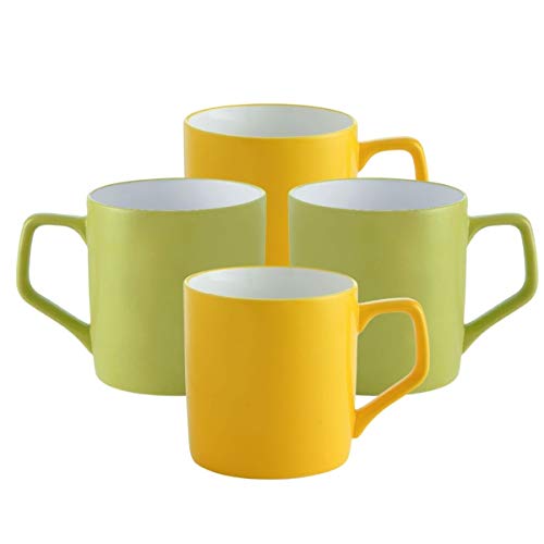 Clay Craft Fine Ceramic Solid Yellow and Green Coffee Mugs Set of 4 Perfect for Your Modern Kitchen and for Gifting Purpose (B08GGRW2TC) Amazon Price History, Amazon Price Tracker