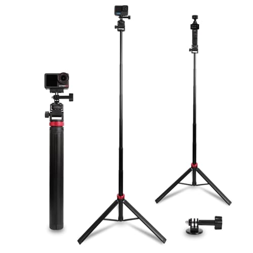 Osmo Action 6/5 pro 81' Extendable Selfie Stick & Tripod for Gopro Camera, Vlogging Video Recording,...