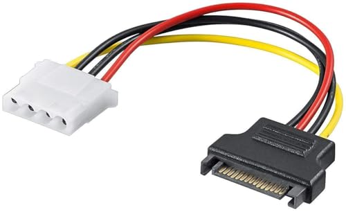 Image of PriEnt Molex to SATA Power Adapter Cable, 15 Pin Male SATA to 4 Pin Molex Female Connector, Strong Conversion Cord for HDD, SSD, CD-ROM Drives, Stable Power Distribution, Pack of 5