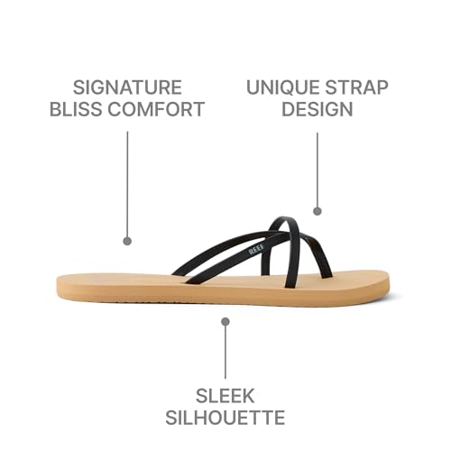 REEF Womens Sandals, Bliss Wild, Black, 9 - image 3