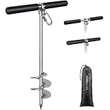 SELEWARE 17' Sand Anchor for Boats, Screw in Boat Anchor for Shallow Water, Jet Ski Anchor, Stainless Steel Boat Beach Anchor for Securing Pontoon Boats, Jet Skis, Kayaks on Beaches and Sandbars