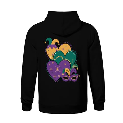 Kids Mardi Gras Hearts Vintage Boys Girls Lightweight Kangaroo Pocket Fleece Hoodies3