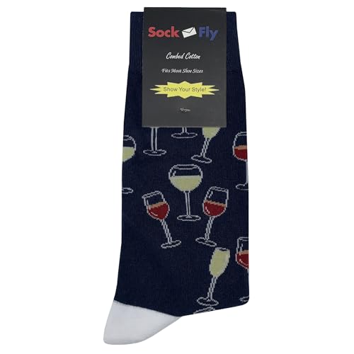 Wine Galore Dress Socks Funny Novelty Crazy Fun Design Men Size 8-12 Cotton Casual Crew Colorful Funky Fancy Socks Gift for Men4