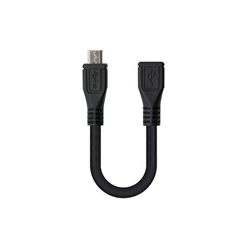 NanoCable 10.01.2000 - Cable conversor Mini USB 2.0 a Micro USB 2.0, Mini B/H-Micro B/M, Hembra-Macho, Negro, 10cm