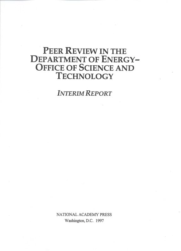 Buy Peer Review in the Department of Energy-Office of Science and Technology: Interim Report — BookShops.in