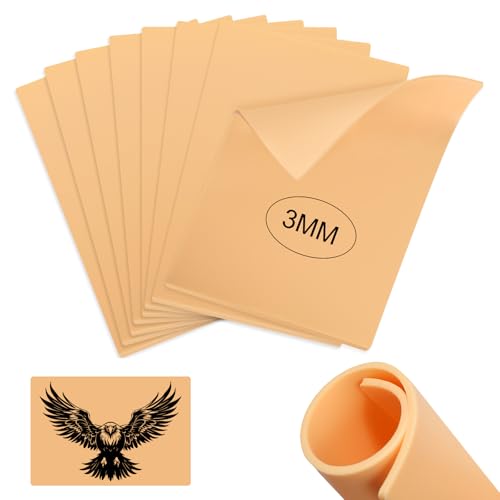 prota Piel Sintetica Tatuaje 3mm, 8 Piezas Piel Falsa de Doble Cara, Tatuaje de Piel Falsa de 15 X 20 cm, Tatuaje de Microblading para Suministros de Tatuaje Principiantes Artistas