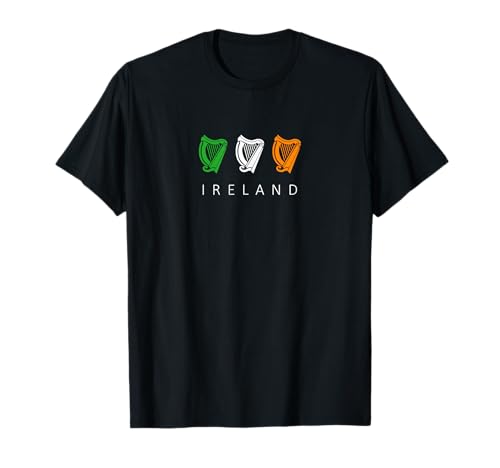 Irish Celtic Triple Harp Medieval Emblem of Ireland T-Shirt
