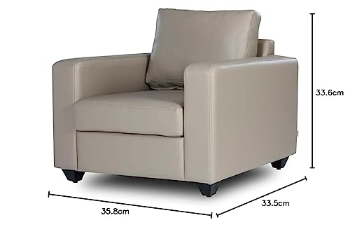Image of Wakefit Sofa Set | 3 Year Warranty | Sofa 1 Seater, 1 Seater Sofa for Living Room, Wooden Sofa Set, Sofa Set Single Seater - Napper(Jindal : Cappuccino)