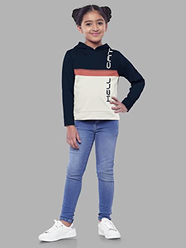 Image of HELLCAT Girls Regular Fit Fulsleeve Hooded Sweatshirt with Rib - Pack of 1