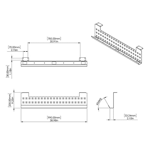 Image of Stand Up Desk Store Under Desk Cable Management Tray Horizontal Computer Cord Raceway and Modesty Panel (White, 39 inch)