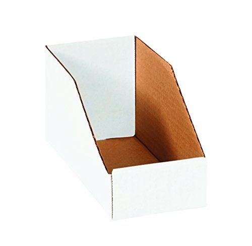 Image of Box USA BBINBIN49 Open Top Bin Boxes, 4 inch x 9 inch x 4 1 /2 inch, Oyster White (Pack of 50)