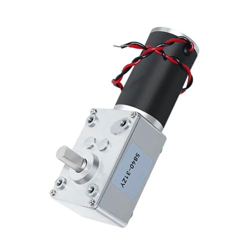 5840-31ZY High Torque DC Worm Gear Motor, 100KG.CM Self-Locking, Reversible Design, Black and Silver, Industrial Automation and Robotics Compatible (160RPM 24V)