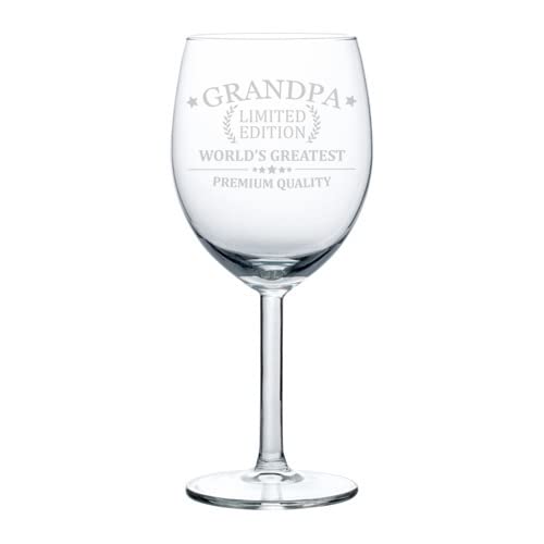 MIP Wine Glass Goblet Grandpa World's Greatest Gift For Grandfather Father's Day (10 oz)