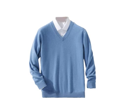 Men Sweater V-Neck Long Sleeve Pullovers Solid Color Standard Male Cashmere Sweater Knitting Jumpers