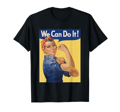 Great Paintings Designs We Can Do It Rosie The Riveter, Feminist | WWII Rosey Rosy Black T-Shirt