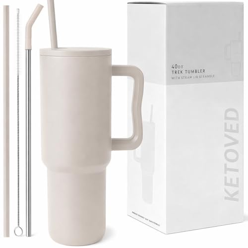 Image of Tumbler with lid and Straw 1200ML Cup Stainless Steel Vacuum Insulated Cup for Water, Iced Tea or Coffee 1.2L Office Gym Travelling; Tumbler with Straw. (40 - Oz - Skin)