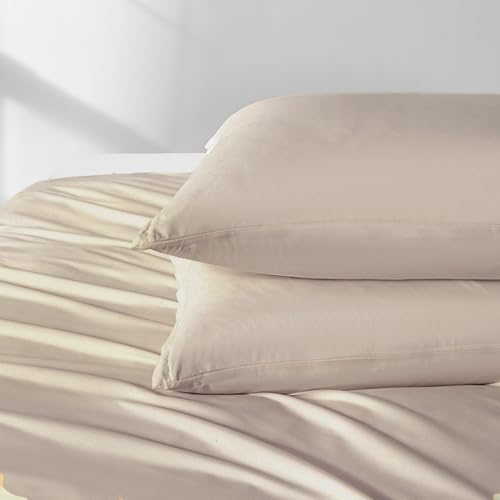 Image of 2 Pack Microfiber Standard Size Zipper Taupe Pillowcases,Khaki Pillow Case Set of 2,Soft Comfortable Not Shrink Pillow Cases Standard,Breathable Luxury Pillow Covers(20x26 Inches)