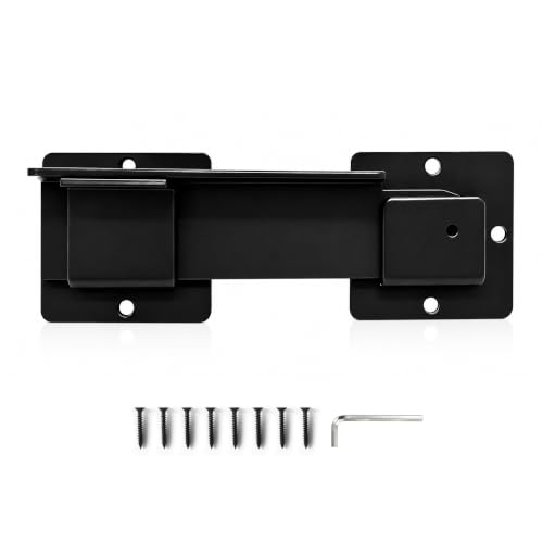 Image of 9 inch Flip Gate Latch with 4 Padlock Holes, 4mm Extra-Heavy-Duty Carbon Steel Adjustable Door Latch for Sliding and Swing Gates, Barns, Sheds, Garages, Yards, Outdoor Wooden Fences
