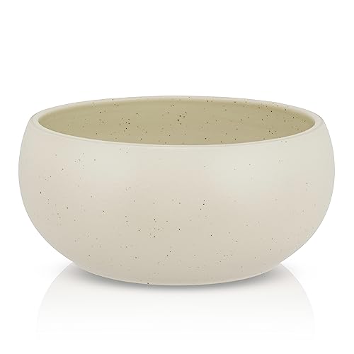 hej.mo Design Hundenapf Keramik | Creme | 20 cm Durchmesser & 1,8 L Volumen | robuster Fressnapf in stilvollem Design | spülmaschinenfest | Kratz- & bissfest | Futternapf für mittlere & große Hunde