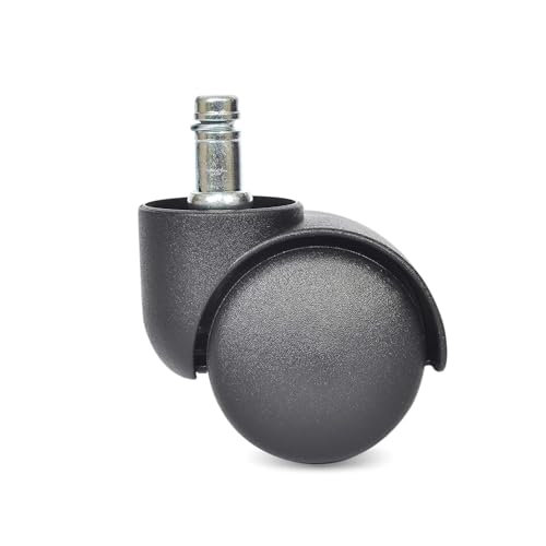 Image of Trade Genie 2-Inch Pin-Type Office Chair Casters - Set of 5 Replacement Wheels - Smooth Rolling, Floor-Safe Design - Fits Standard Computer & Gaming Chairs - Protects Hardwood Floors & Carpets - Black