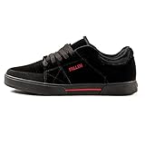  Zapatilla de Skate - Modelo Trooper - Color Negro y Rojo - Talla 45 - Tecnología Impact Foam para Mayor Confort - Suela Heel Drag para Mayor Durabilidad - Ideal para Patinar - Fallen