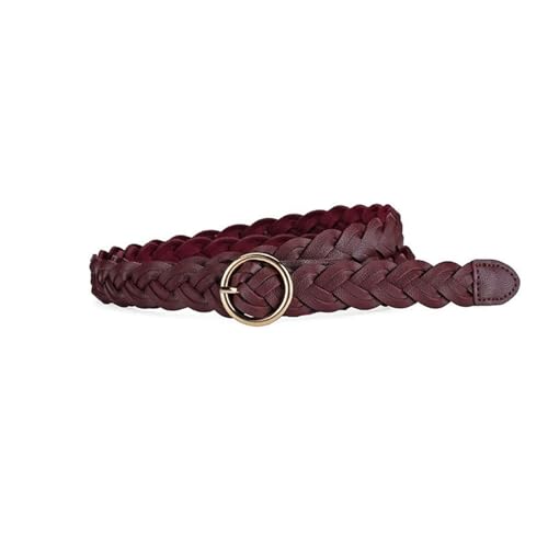 Women's Faux Leather Braided Belt Metal Web Buckle Round Casual Fashion Basic Summer Fabric Belt2