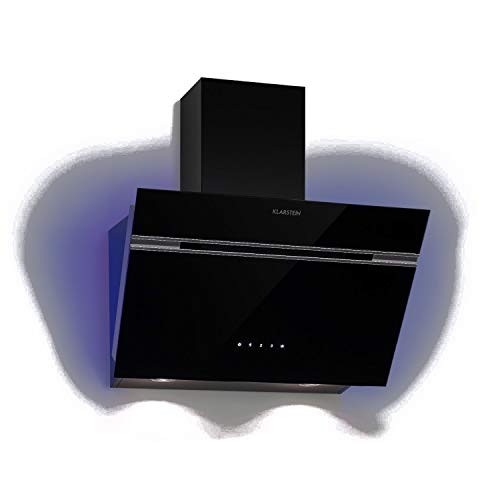 Klarstein Dunstabzugshaube, Abzugshaube für Küchen, Dunstabzugshaube mit Filter, Dunstabzug mit 594 m³/h Luftstrom, Wandhaube mit LED Beleuchtung, Energieklasse A, Dunstabzugshaube 60cm Umluft