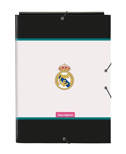 Real Madrid EQUIPACIÓN 26/27 Classeur Folio avec 3 rabats Idéal pour les enfants de différents âges, confortable et polyvalent, qualité et résistance, 26 x 36,5 cm