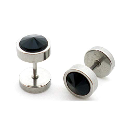 BRINCO MASCULINO ESTILO ALARGADOR EBONY - 8 mm (PAR)